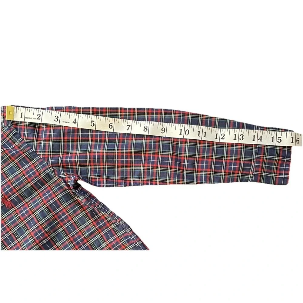 Polo Ralph Lauren Boy Size 5 Plaid Button Down Shirt Navy Red Long Sleeve Cotton